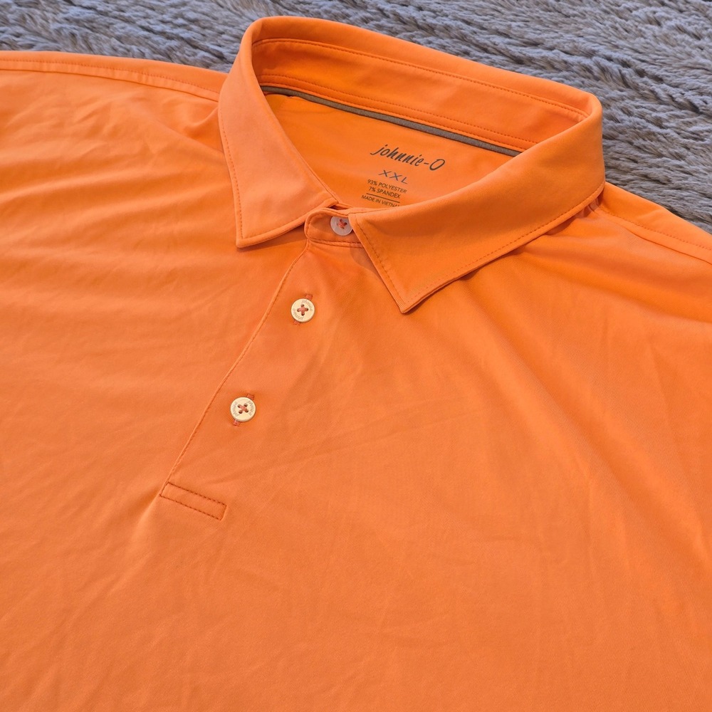 Johnnie-O Mens XXL Orange Performance Golf Polo Shirt Bonnie Briar 2021 XXL